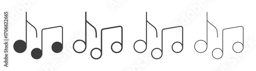 Music icons set vectors graphic designs