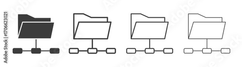 FTP icons set vectors graphic designs