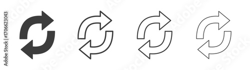 Exchange icons set vectors graphic designs