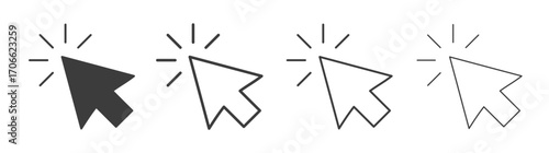 Cursor icons set vectors graphic designs