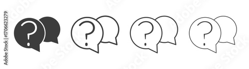Comment question icons set vectors graphic designs