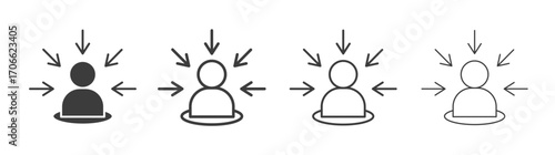 Centric consumer icons set vectors graphic designs