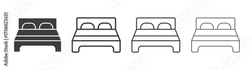 Bed icons set vectors graphic designs