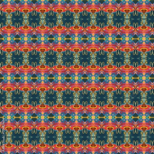 Bright kaleidoscopic lantern-like pattern with symmetry and glowing shapes, perfect for backgrounds, abstract digital art, wallpaper, or decorative textures.