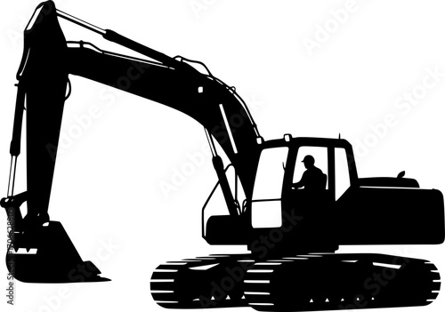 Excavator silhouette vector illustration