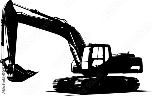 Excavator silhouette vector illustration