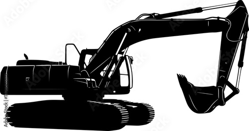 Excavator silhouette vector illustration