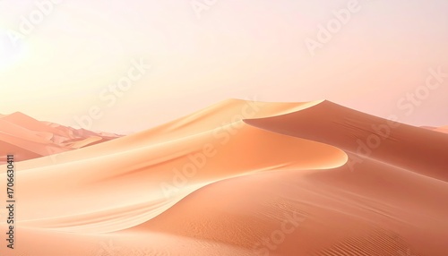 Fototapeta Naklejka Na Ścianę i Meble -  Sunrise Over Sandy Dunes in a Desert Landscape
