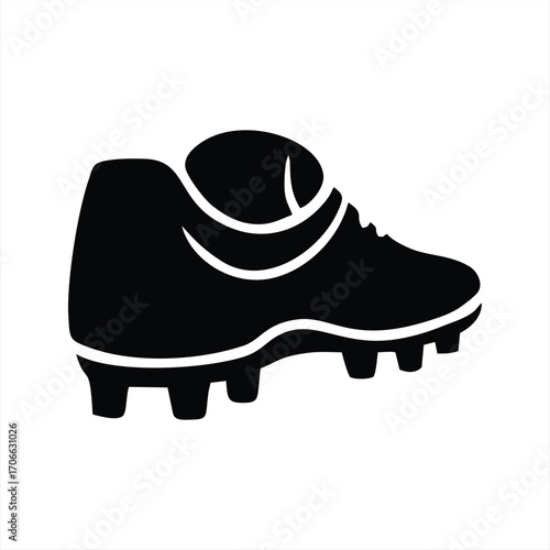 Black Soccer Cleat Graphic Icon