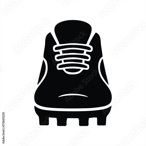 Black Soccer Cleat Graphic Icon