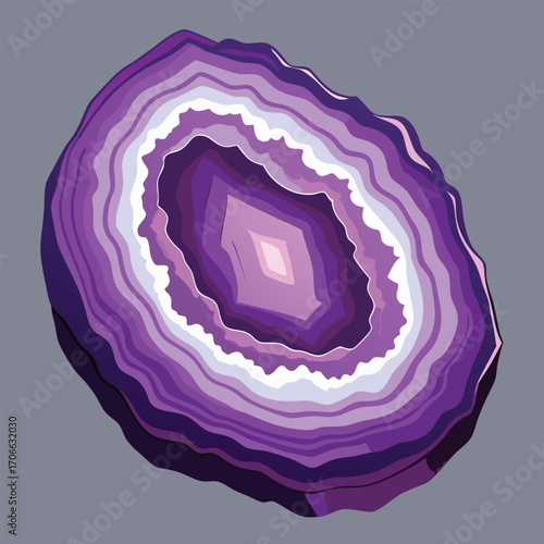 Purple Amethyst Geode Slice with Crystal Core mineral