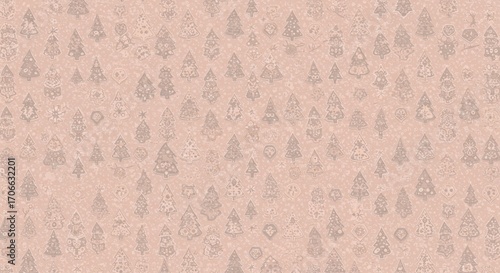 Elegant Blush Pink Christmas Tree Pattern - Seamless Festive Design