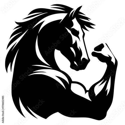 Silueta de músculo de caballo