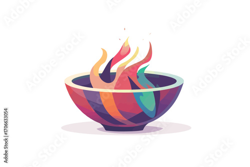 colorful ashes in a ceremonial dish tobacco isolated