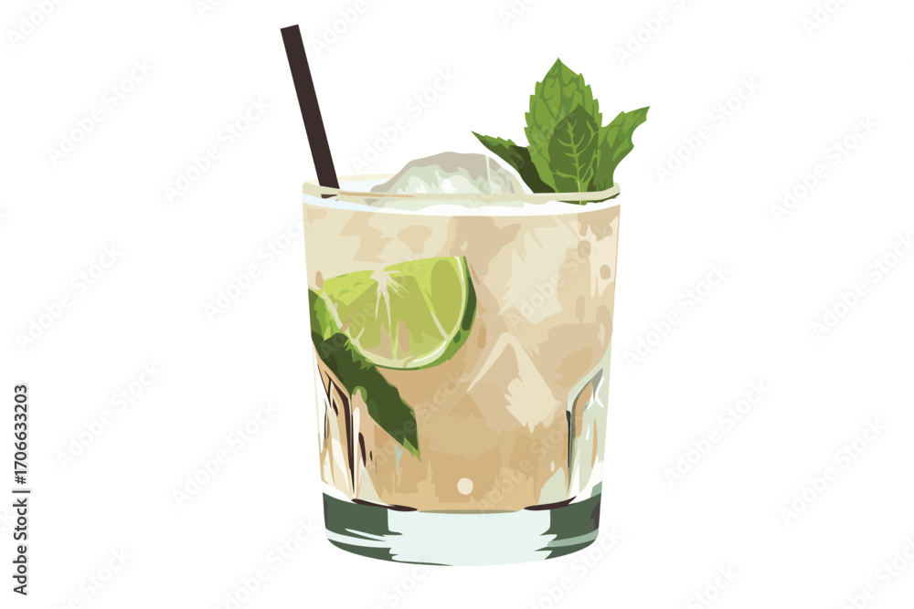 Fototapeta premium Mai Tai cocktail beautiful isolated