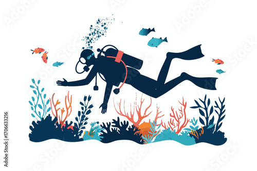 scuba diving isolated