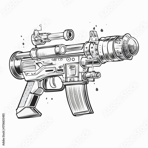 Arm Blaster vector line art