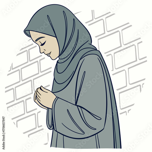 Woman in traditional Islamic attire