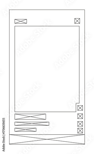 Design template line safe area story post social media