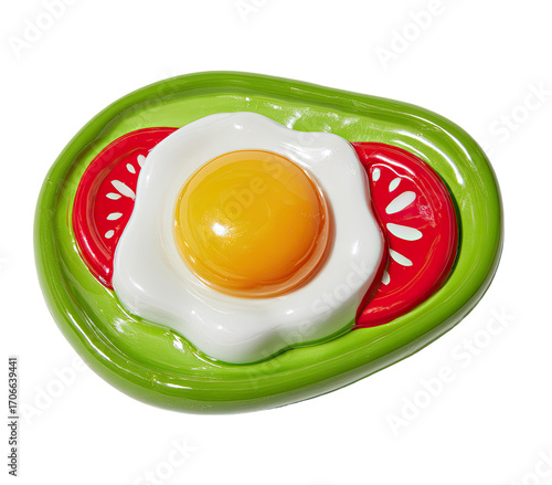 Avocado toast with fried egg, stylized