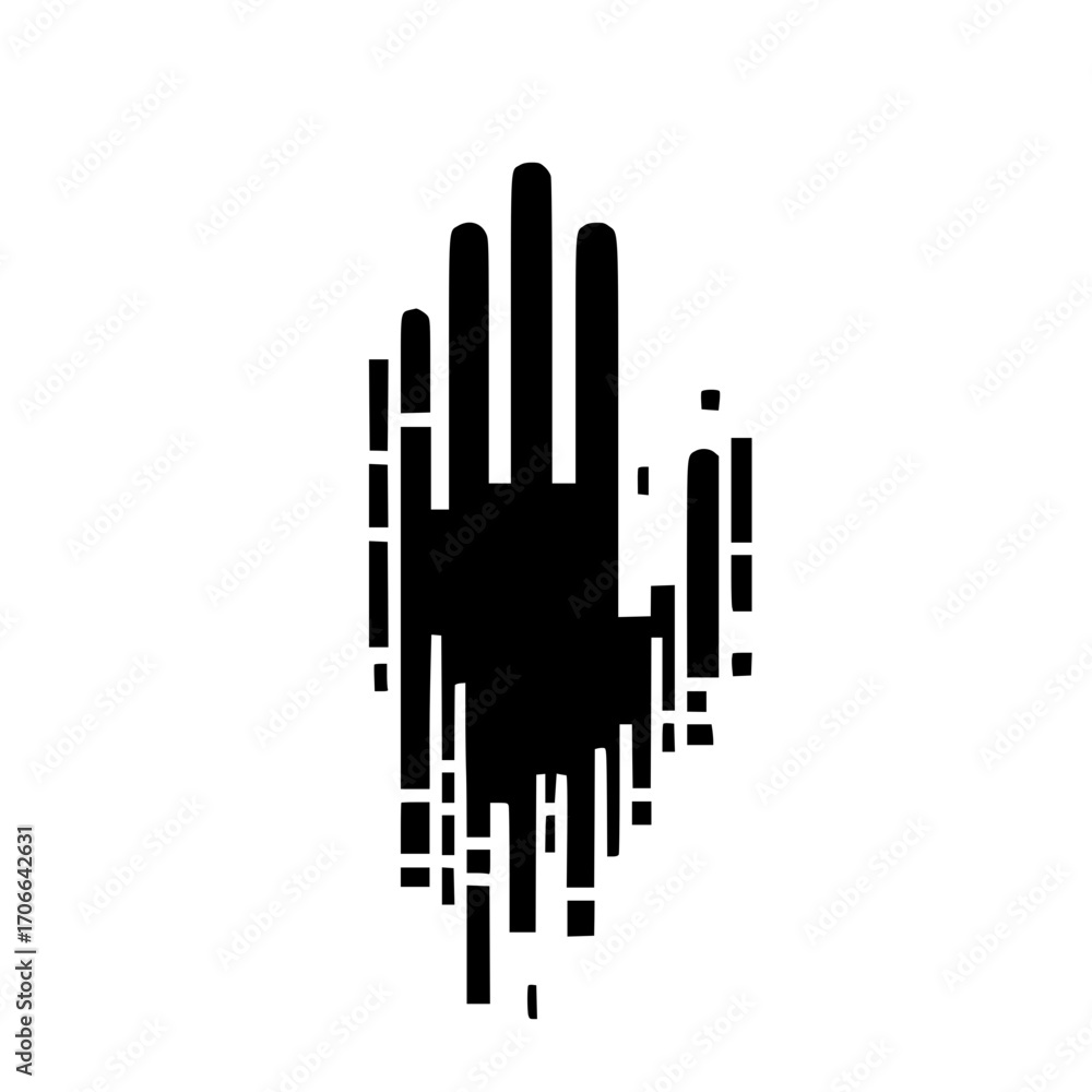 Silueta de mano de matriz simple