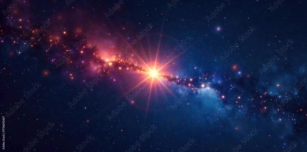 Obraz premium Two star constellations, mirror images of each other, shine brightly in the night sky, a celestial double Perfect for astronomy, astrology, space, and fantasy themes , constellation, twinkles