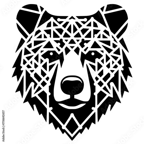 Silueta de cara de oso Matrix