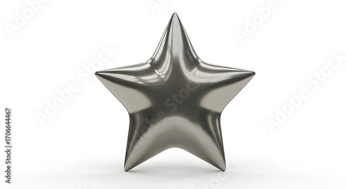 Metallic star-shaped balloon, isolated on white background