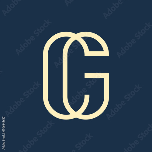 cg letters abstract logo modern style