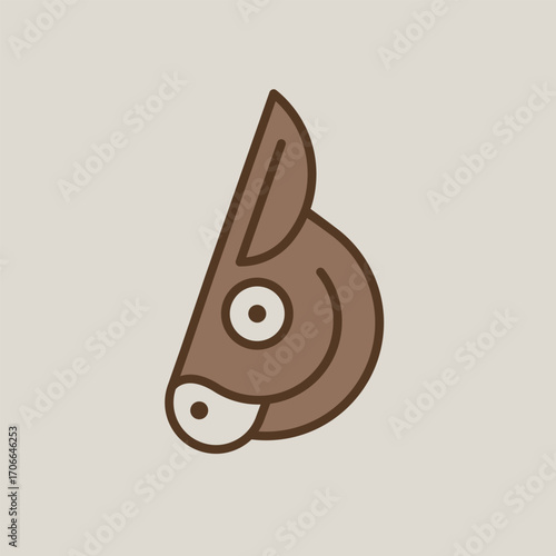 donkey animal abstract logo modern style