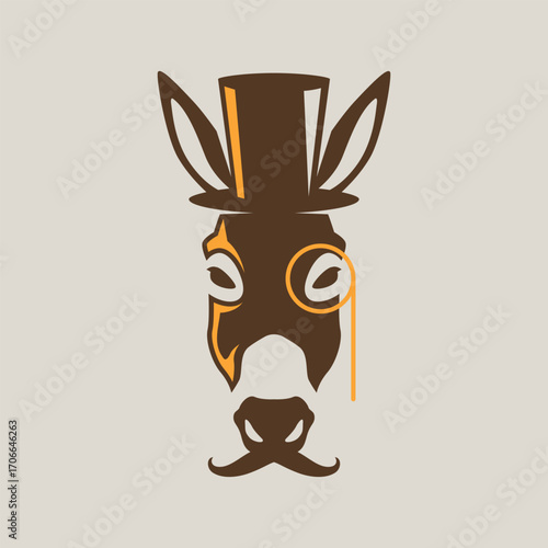 donkey animal abstract logo modern style