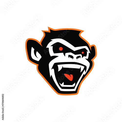 monkey ape animal vector abstract logo modern style