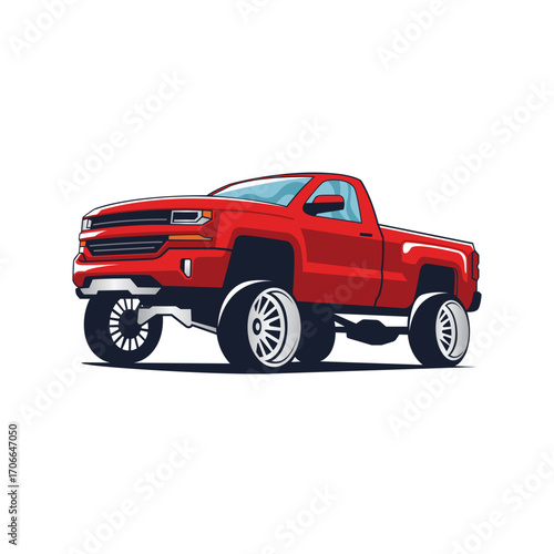 pickup truck abstract logo modern style