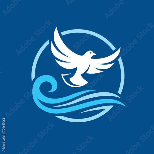 pigeon bird animal vector abstract logo modern style