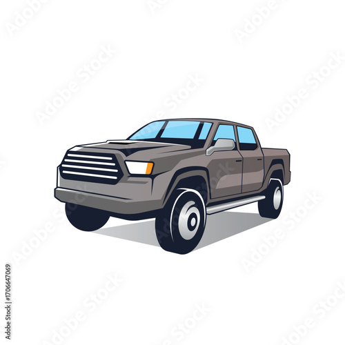 pickup truck abstract logo modern style