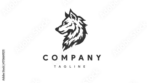 Wolf head vector silhouette design for a company logo