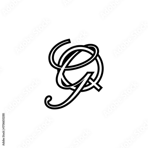 initial letter Q with g script logo