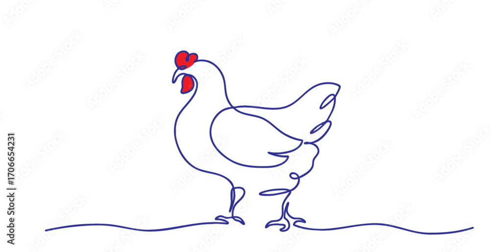 Fototapeta premium Line art chicken