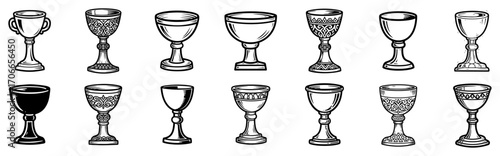 Vintage Collection of Medieval Goblets and Chalices