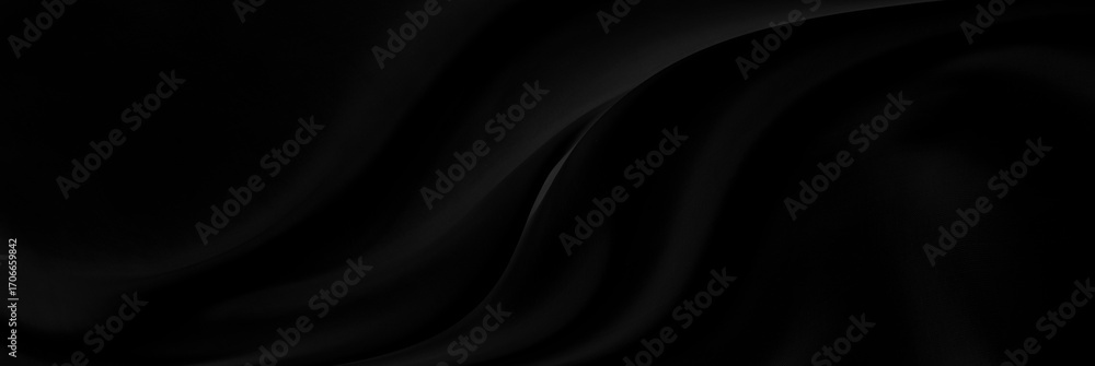 Fototapeta premium Black gray satin dark fabric texture luxurious shiny that is abstract silk cloth background with patterns soft waves blur beautiful.