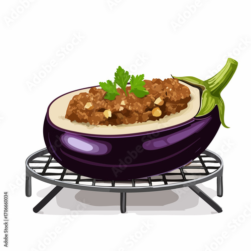 Aubergine gefüllt mit Hackfleisch