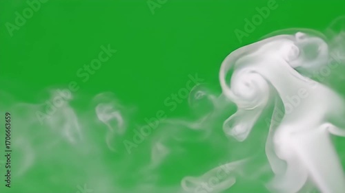 White Smoke Green Background.
