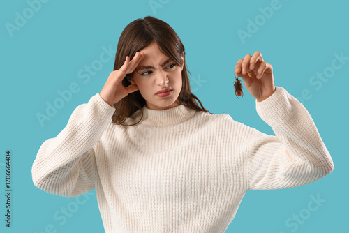 Displeased young woman with...