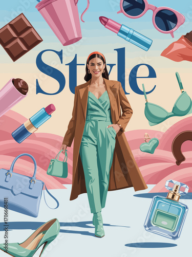 A stylish woman carries chic accessories while showcasing her unique fashion sense, blending confidence and modern trends in a captivating visual narrative.