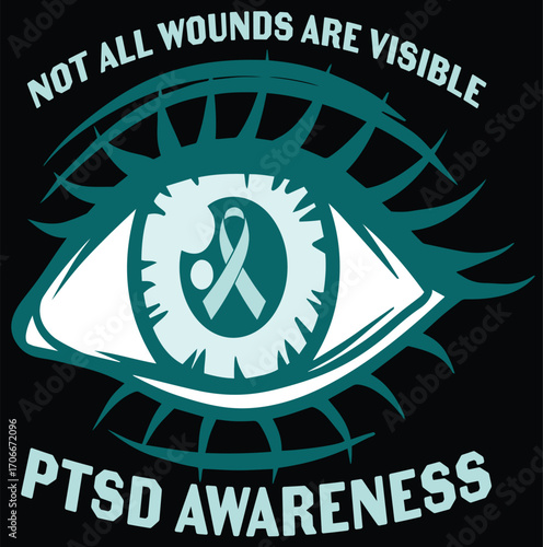 Veteran PTSD Awareness Military Support T-Shirt Vector Design