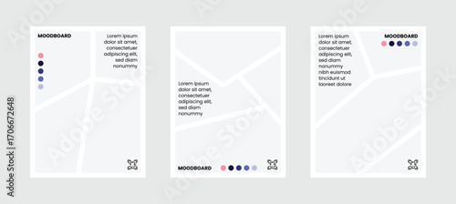 Moodboard layout template with comic frame style for flyer, poster or cover