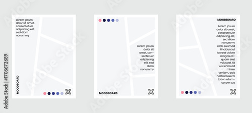 Moodboard layout template with comic frame style for flyer, poster or cover