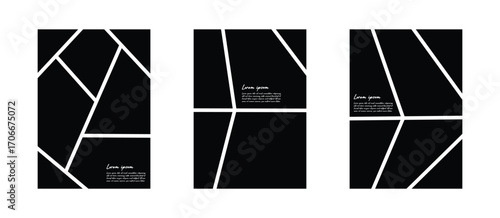 Set of photos or pictures collage with comic frame style on transparent background