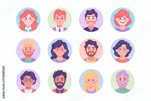 This vibrant image showcases cheerful cartoon characters arranged in a colorful grid layout, perfect for promoting positivity, creativity, and friendly interactions visually.