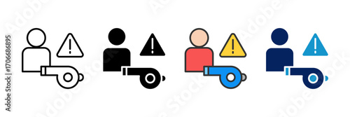 Whistleblower Icon Set Multiple Style Collection